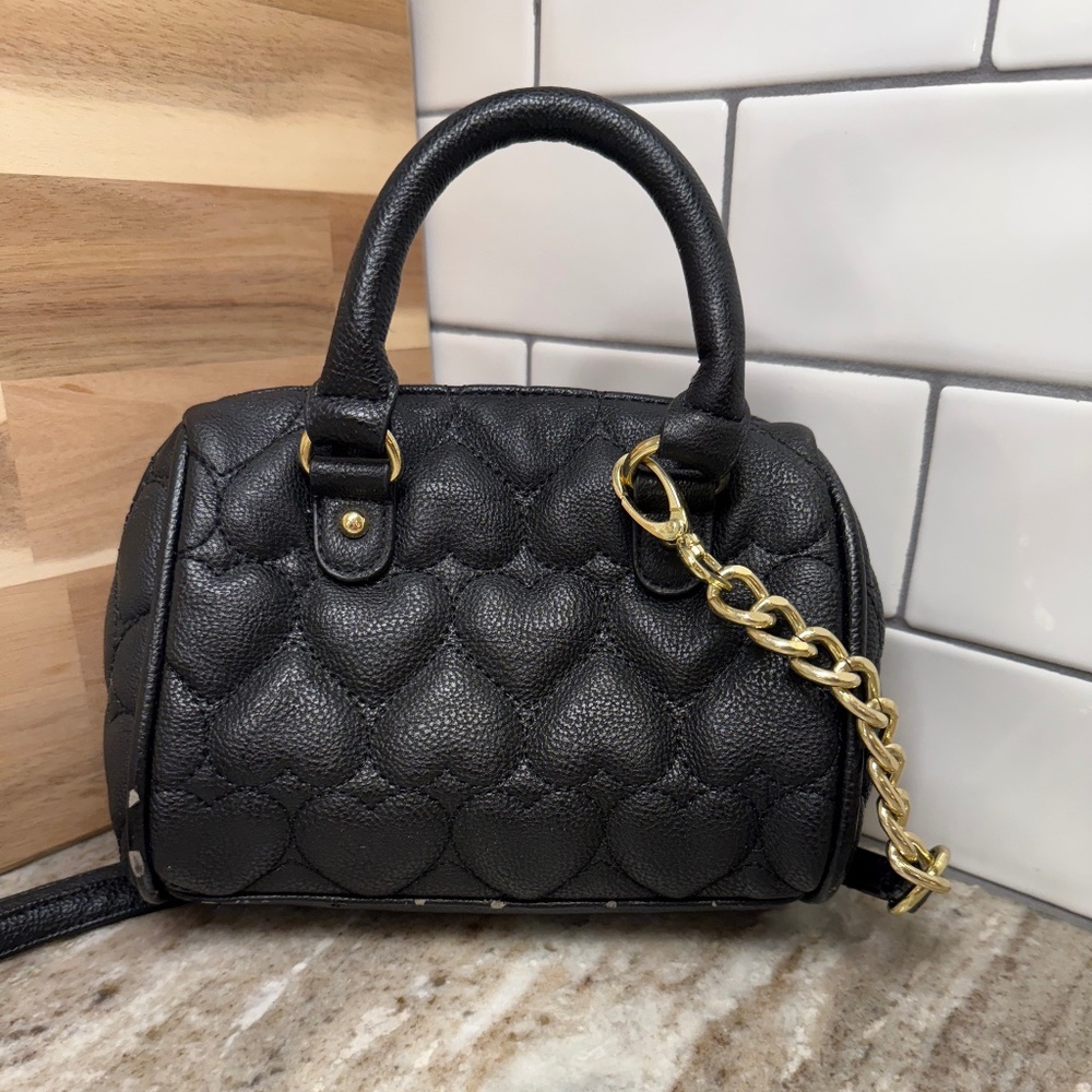 Betsey Johnson Be Mine Mini Crossbody Handbag Bla… - image 4